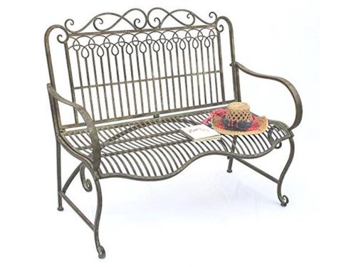 Weerbestendige Tuinbank Metaal Patina Groen 110 cm - 2-zits Parkbank