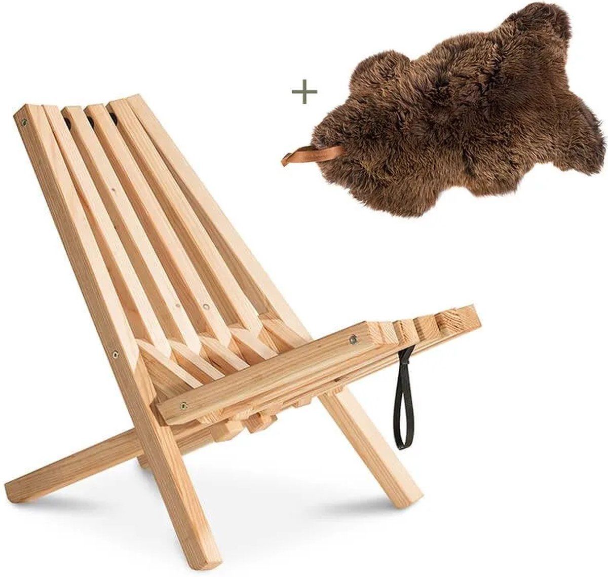 weltevree | fieldchair | tuinstoel loungestoel buiten incl, schapenvacht bruin