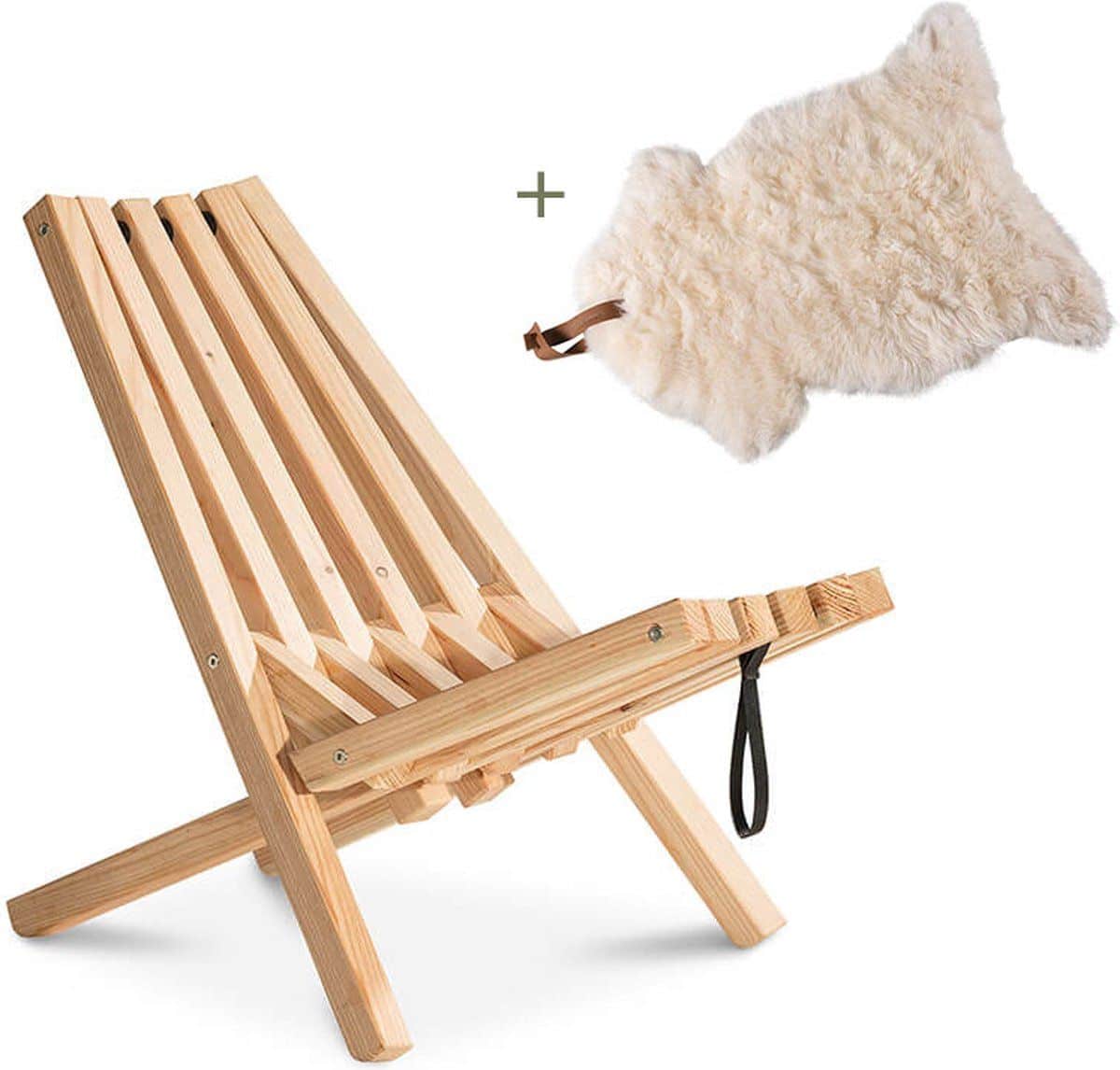 weltevree | fieldchair | tuinstoel loungestoel buiten incl, schapenvacht wit