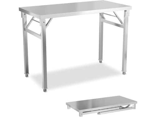 Werktafel roestvrij staal, inklapbaar, 100 x 60 x 86 cm