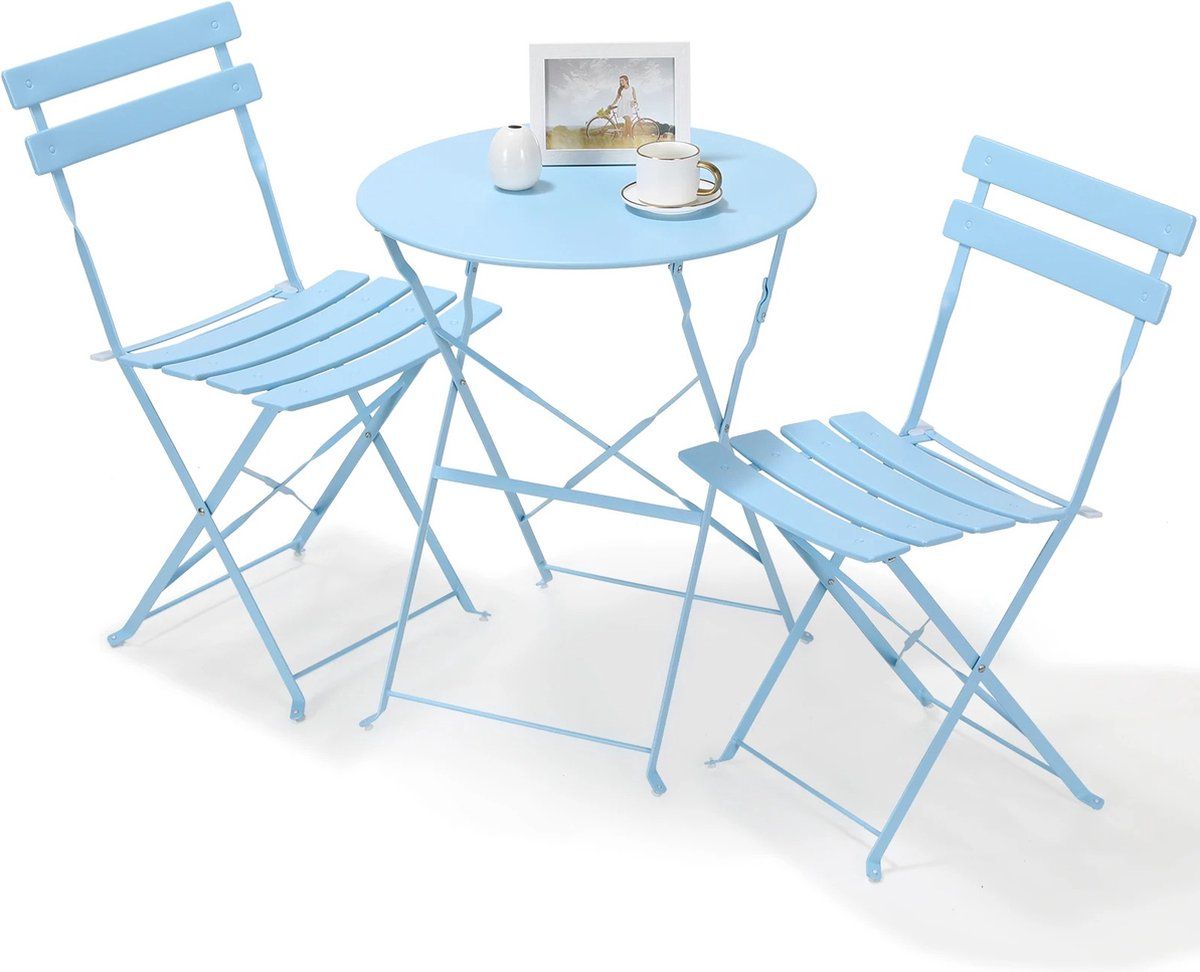 whoopr® bistroset 2 persoons tuintafel rond opvouwbaar