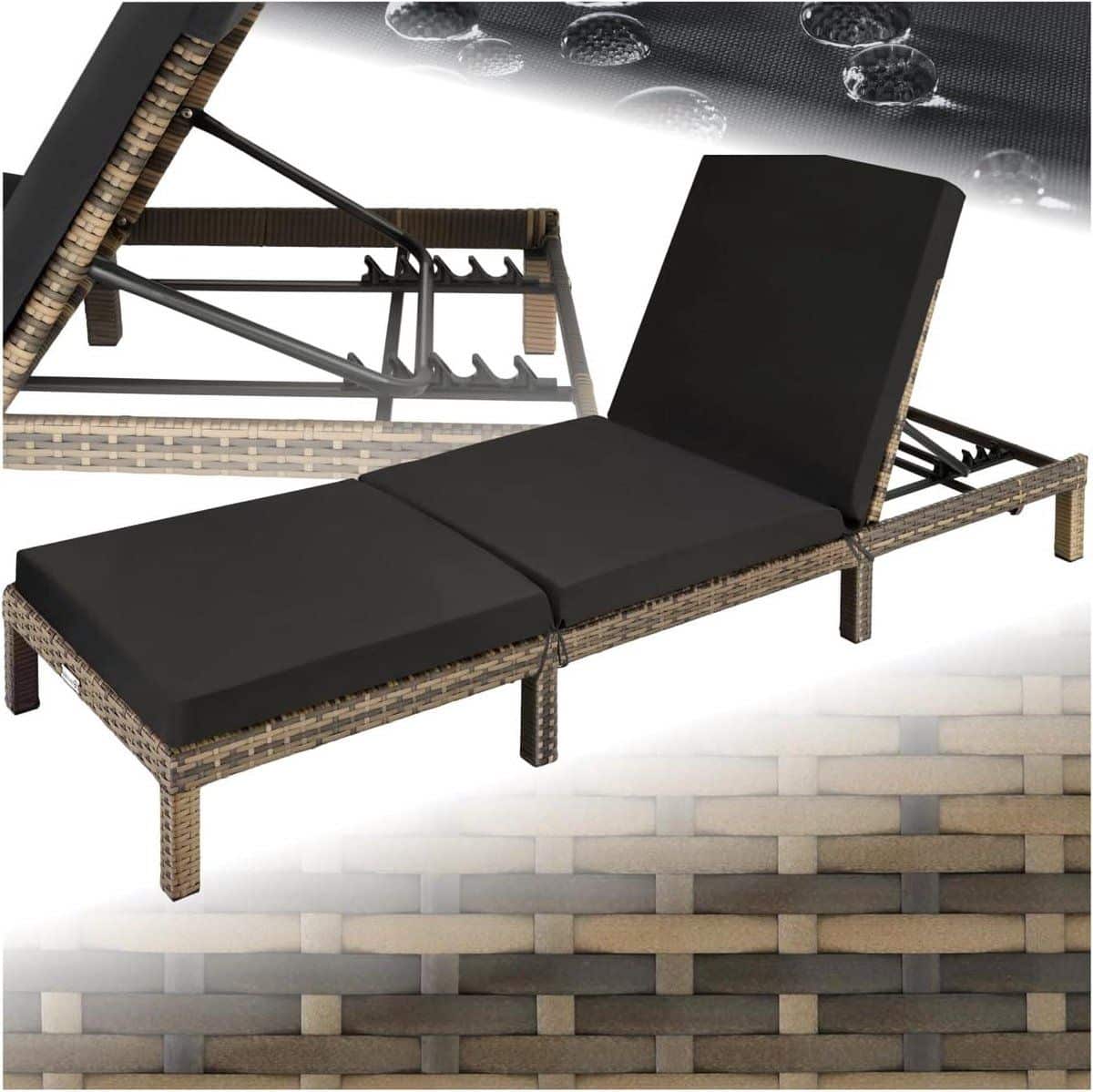 wicker ligbed lounge stoel zonnebed ontspannen in de