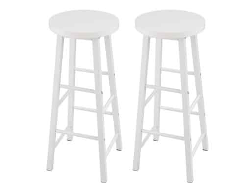 Witte Barstoelen Set van 2 - Sterke Metalen Barstoelen voor