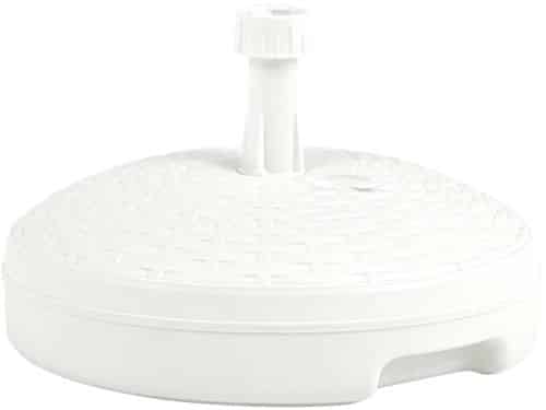 Witte Parasolvoet met Rotan Look - Vulbaar 20 Liter