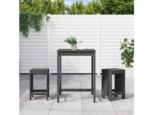 Witte tuinbarset van grenenhout met 3 delen, minimalistische barset voor