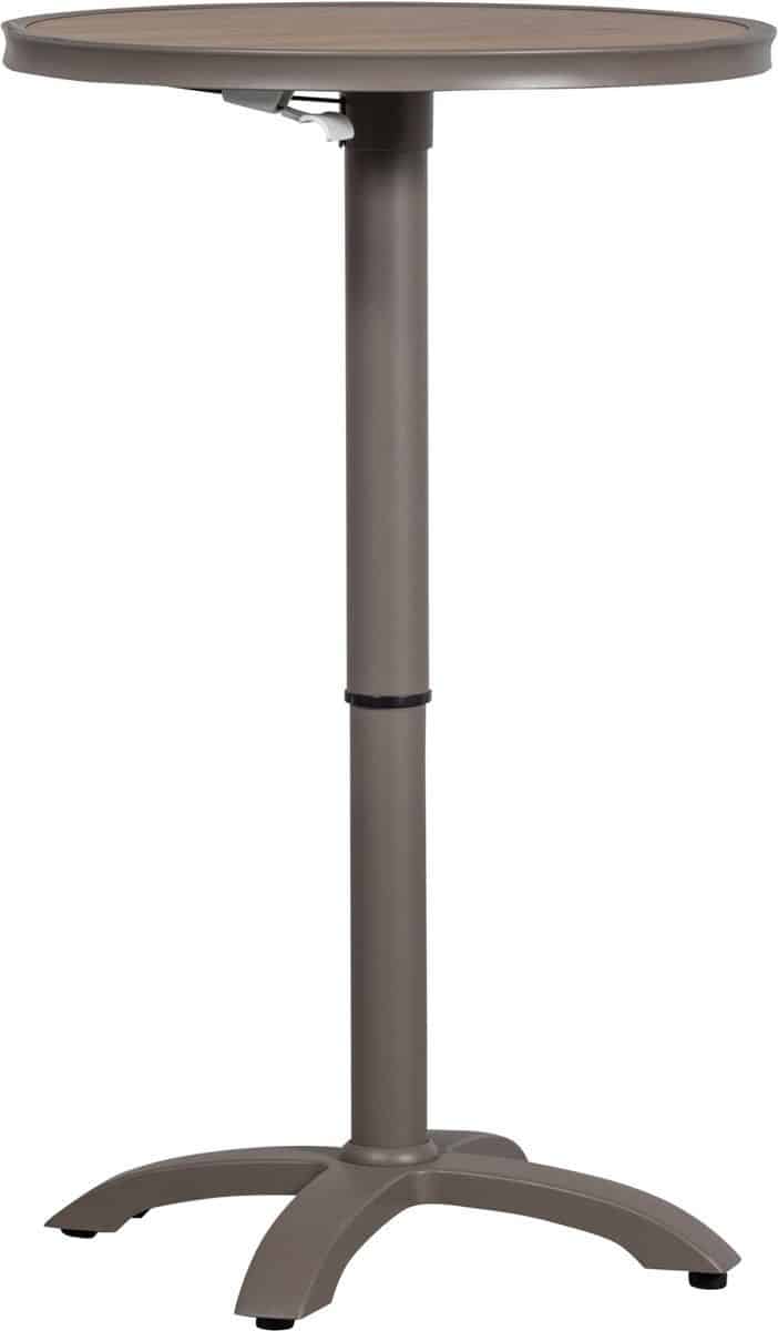 woood jeppe hoogte verstelbare tuin bartafel aluminium bruin/grijs