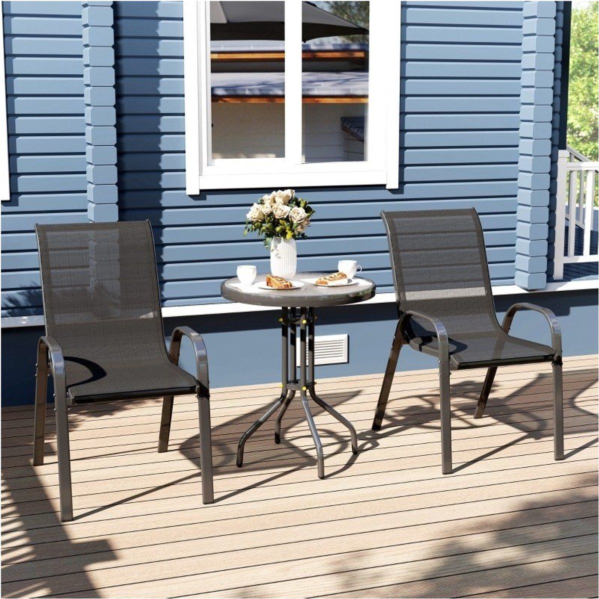 yychan bistroset voor buiten 4 personen ronde tafel