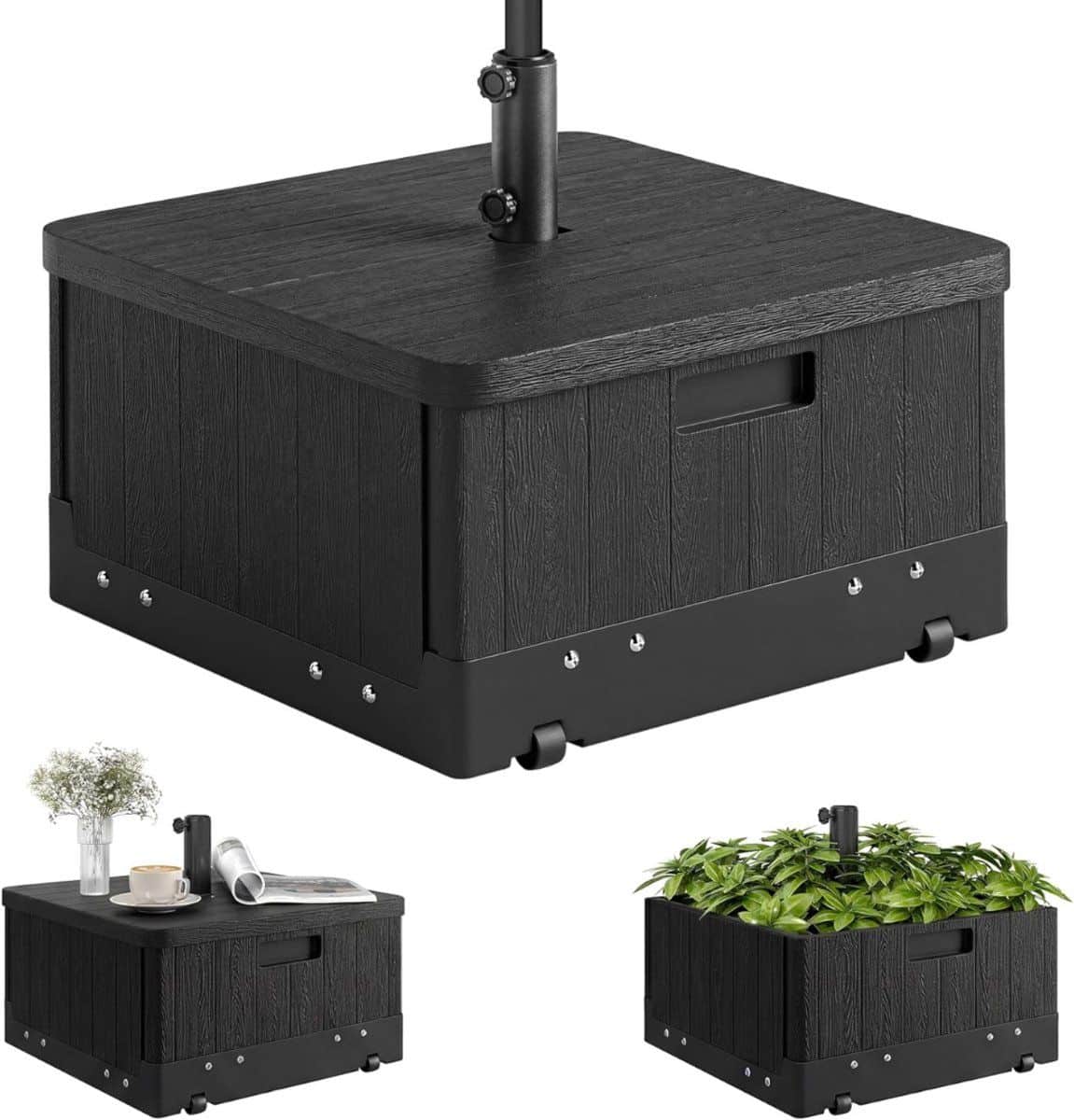 zmr® parasolvoet op wielen parasolvoet parasolvoeten zwart