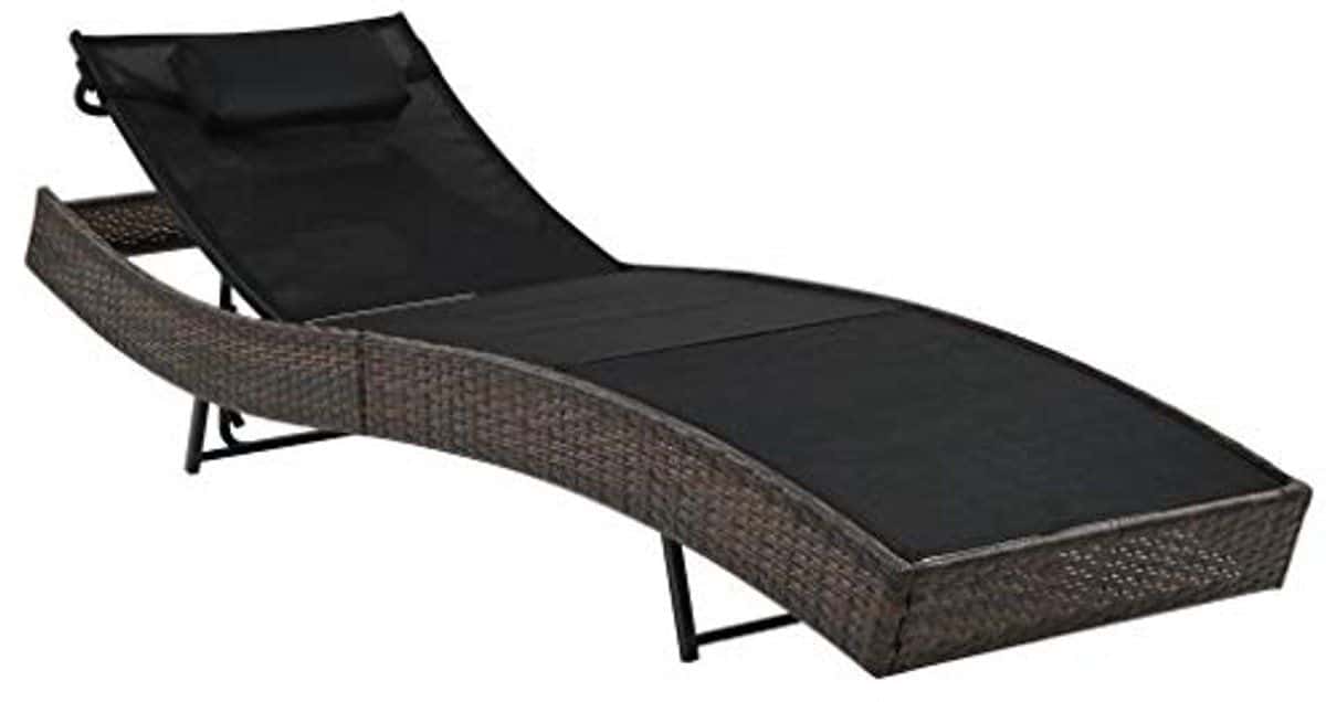zonligstoel tuin loungestoel polyrattan met verstelbare rugleuning | chaise longue