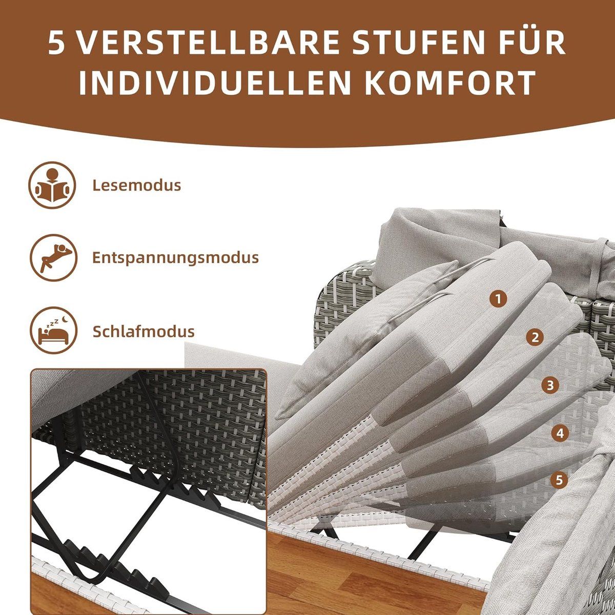 zonne eiland 2 persoons met opvouwbaar zonnedak 192x160x137 cm luxe polyrotan