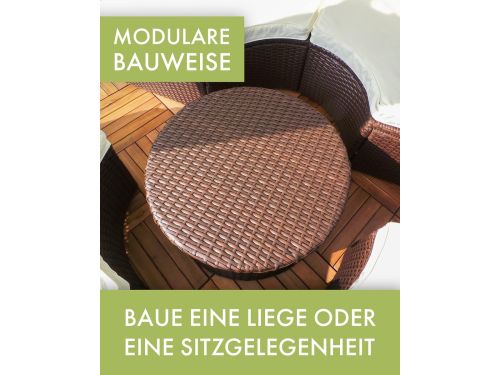 Zonne-eiland 210 cm - Luxe Rotan Sun Island Lounge met