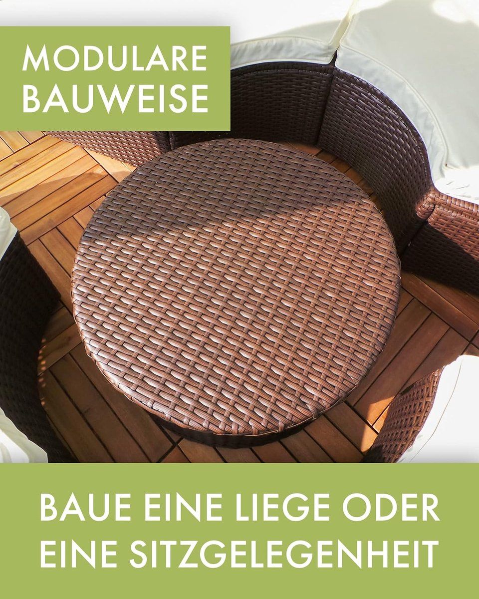 zonne eiland 210 cm luxe rotan sun island lounge met