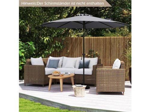 Zonneklepparaplu 300 cm, Tuinparasol met Kruk, Kantelbaar met 25° aan