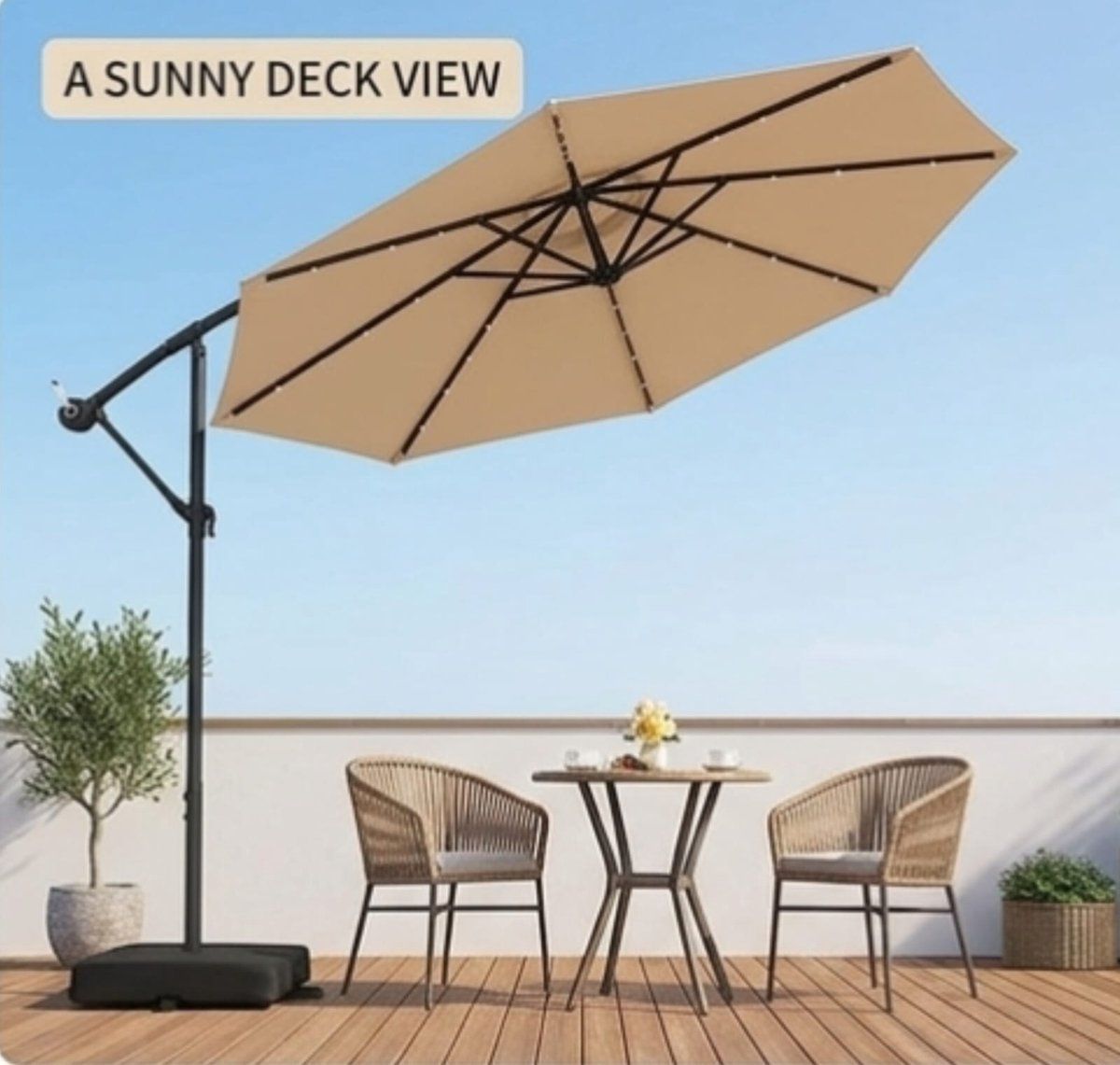 zweefparasol 300 cm met led novihome