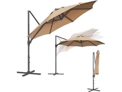 Zweefparasol 300 cm Ø - 360° Draaibaar & Traploos Kantelbaar