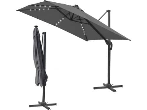 Zweefparasol 300 x 300 cm - Rechthoekig, Draaibaar & Kantelbaar