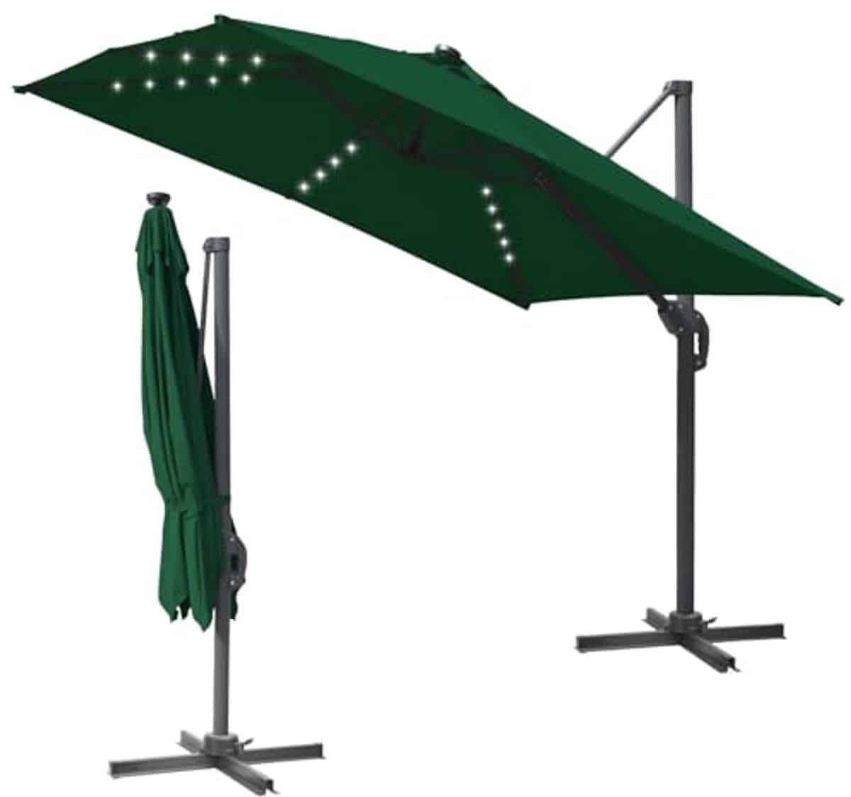 zweefparasol 300 x 300 cm rechthoekig en draaibaar met