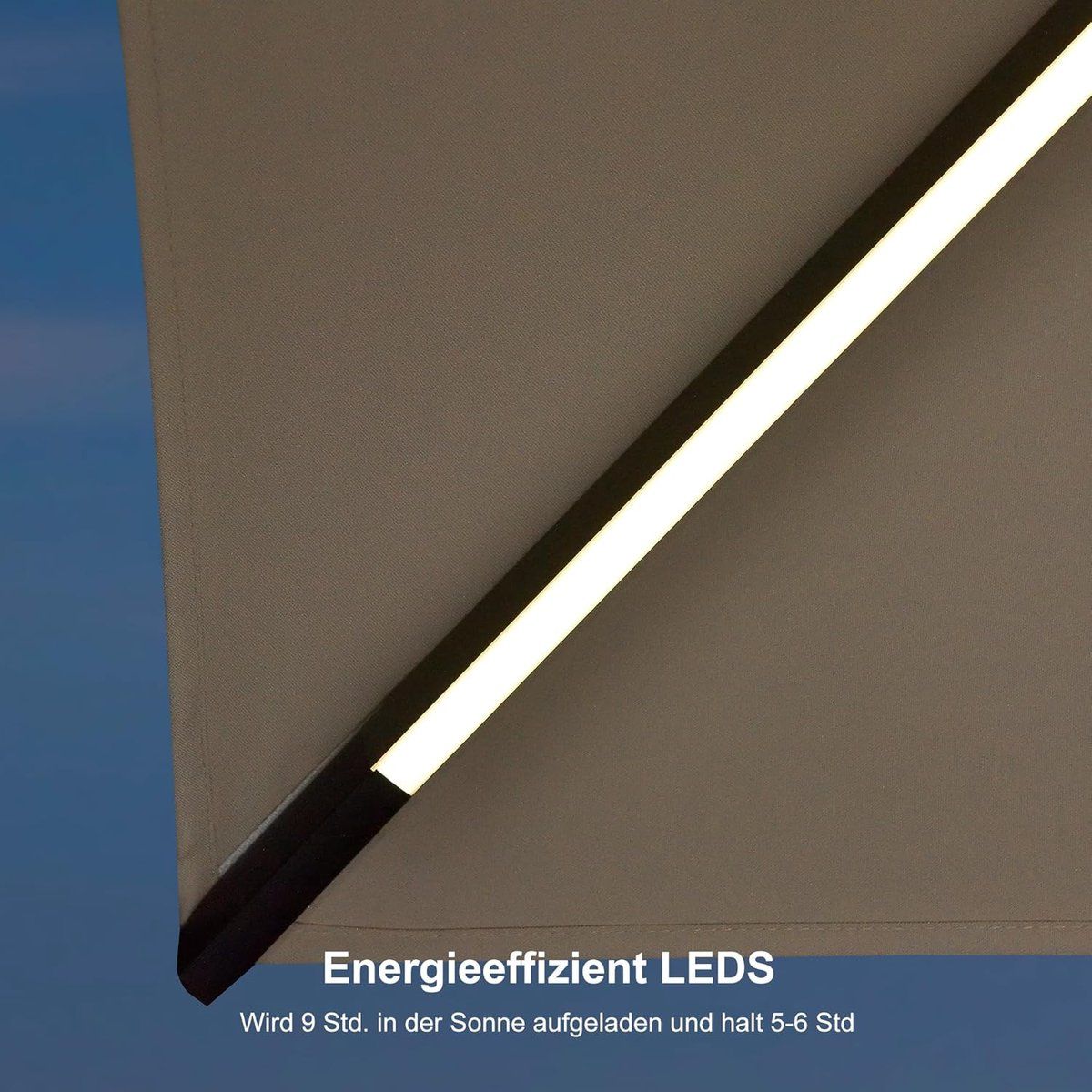 zweefparasol 300×300 cm draaibare parasol met led & kantelfunctie