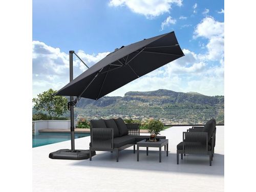 Zweefparasol 300x300 cm Vierkant 360° Draaibaar & Kantelbaar