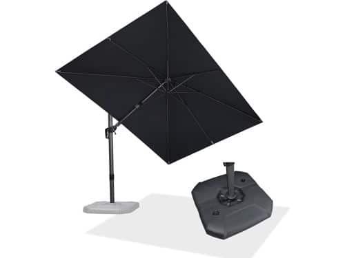 Zweefparasol 360 x 270 cm Rechthoekig - Kantelbaar, 360° Draaibaar