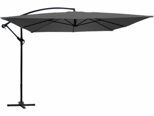 Zweefparasol 3x3m Aluminium Merkloos Kwartslag Draaibaar en Kantelbaar