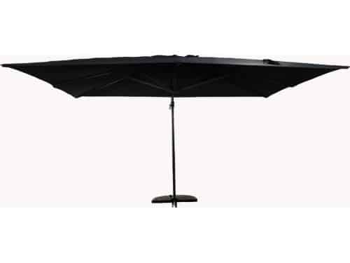 Zweefparasol Antraciet Aluminium 3x4m knikbaar & 360° draaibaar + Kruispoot