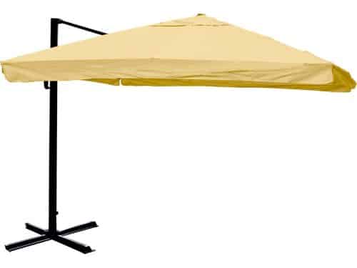 Zweefparasol MCW-A96, 3,5x3,5m (Ø4,95m) polyester/aluminium 25kg ~ Flap