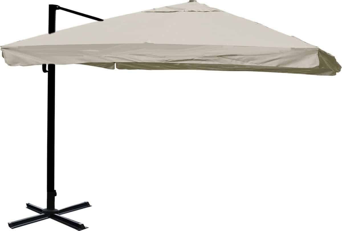 zweefparasol mcw a96, 3,5×3,5m (Ø4,95m) polyester/aluminium 25kg ~ flap