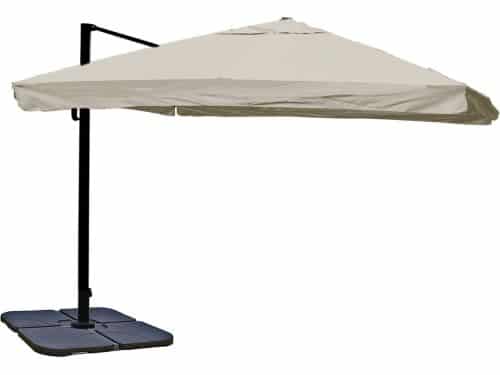 Zweefparasol MCW-A96, 3,5x3,5m (Ø4,95m) polyester/aluminium 25kg ~ Flap