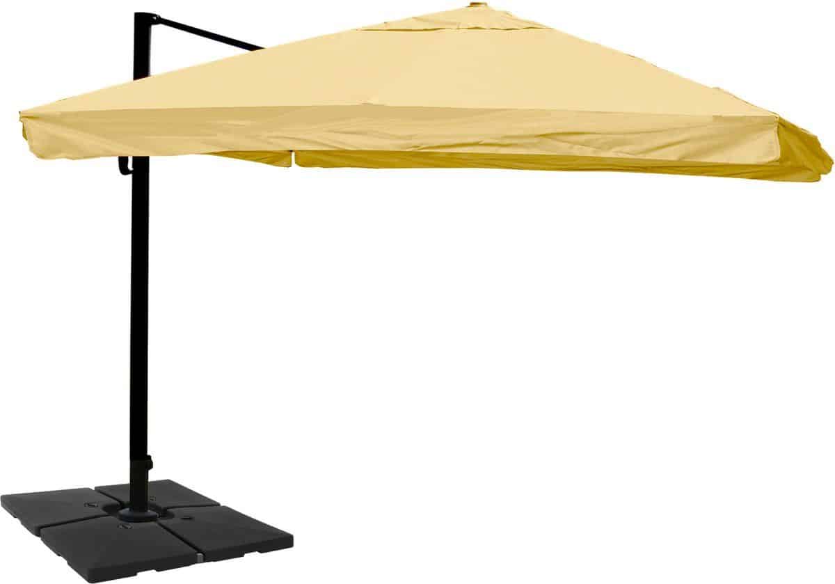 zweefparasol mcw a96, 3,5×3,5m (Ø4,95m) polyester/aluminium 25kg ~ flap