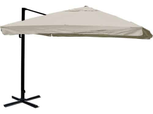 Zweefparasol MCW-A96, 3x3m (Ø4,24m) polyester aluminium/staal 23kg ~ Flap