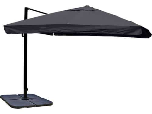 Zweefparasol MCW-A96, 3x3m (Ø4,24m) polyester aluminium/staal 23kg ~ Flap