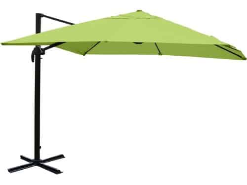 Zweefparasol MCW-A96, 3x3m (Ø4,24m) polyester aluminium/staal 23kg ~ groen zonder