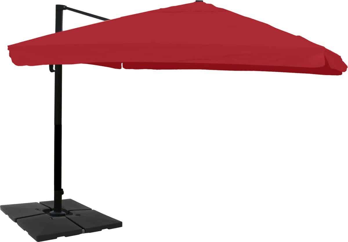 zweefparasol mcw a96, 3x4m (Ø5m) polyester aluminium/staal 26kg ~ klep