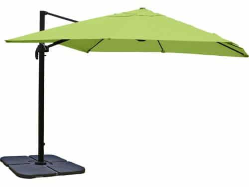 Zweefparasol MCW-A96, parasol, 3x3m (Ø4,24m) polyester/aluminium 23kg ~ groen met