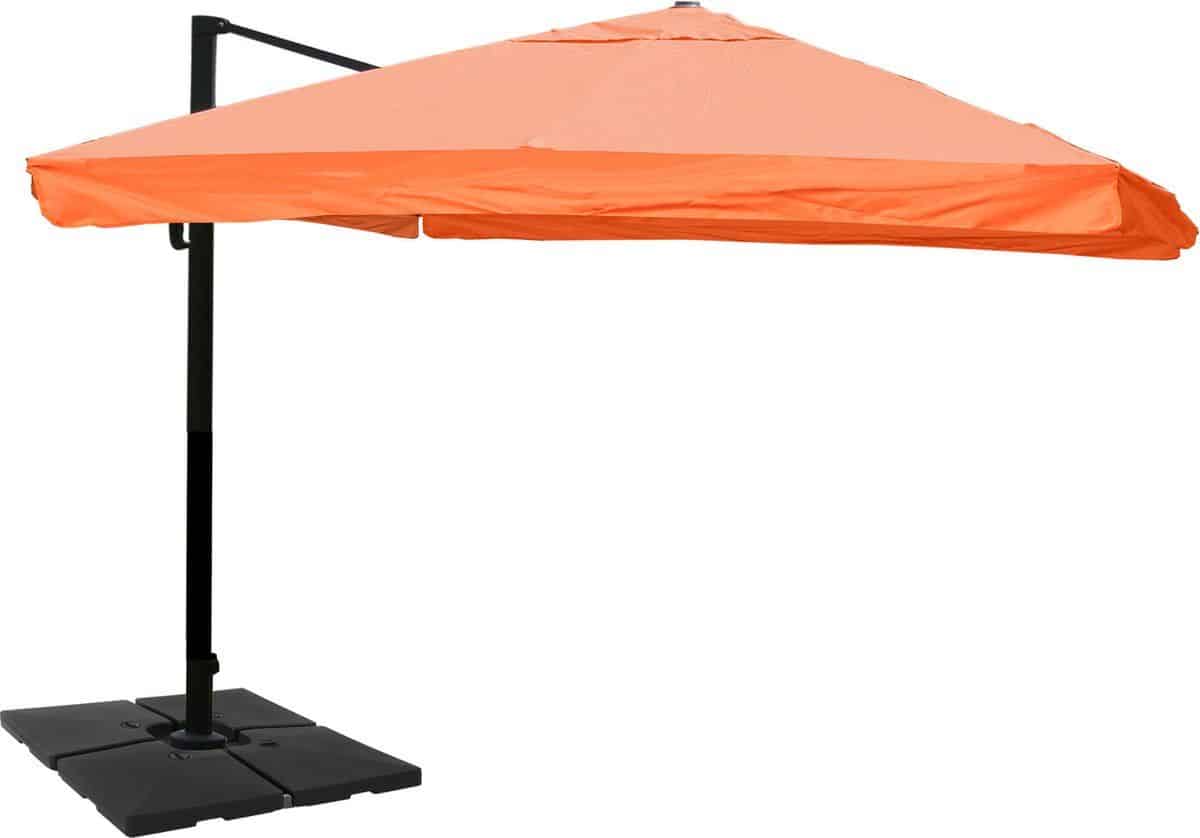zweefparasol mcw a96, parasol, 3x4m (Ø5m) polyester/aluminium 26kg ~ flap