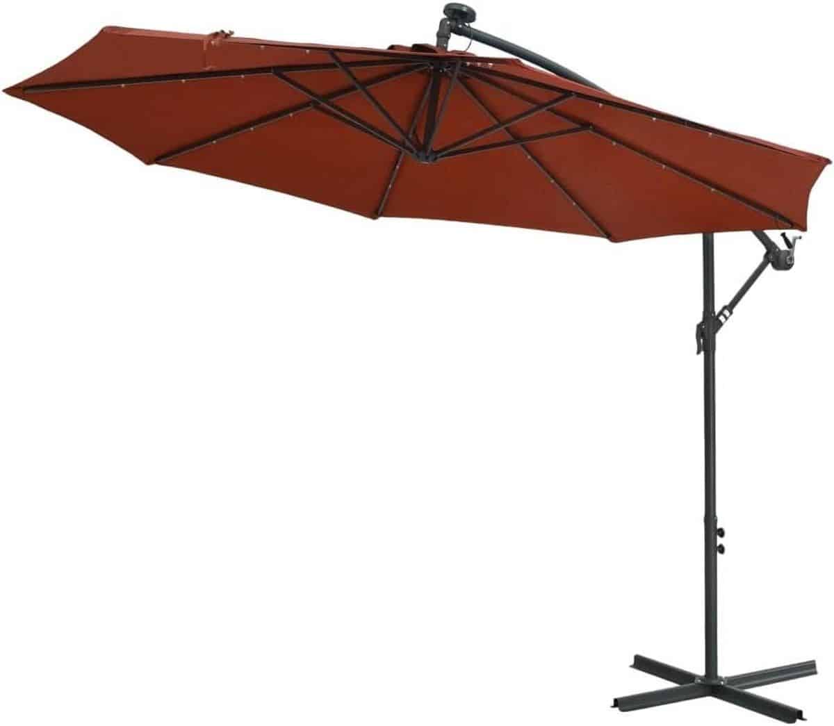 zweefparasol met led hangparasol buiten schaduw creëren