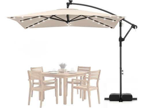 Zweefparasol met LED - Tuinparasol Schaduwdoek - Buiten Ontspannen