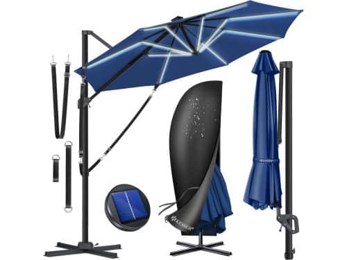 Zweefparasol met verlichting - Tuinparasol zonnescherm - Buiten genieten