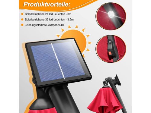 Zweefparasol met Zwengel 300/350 cm - Waterdichte Tuinparasol met UV-bescherming