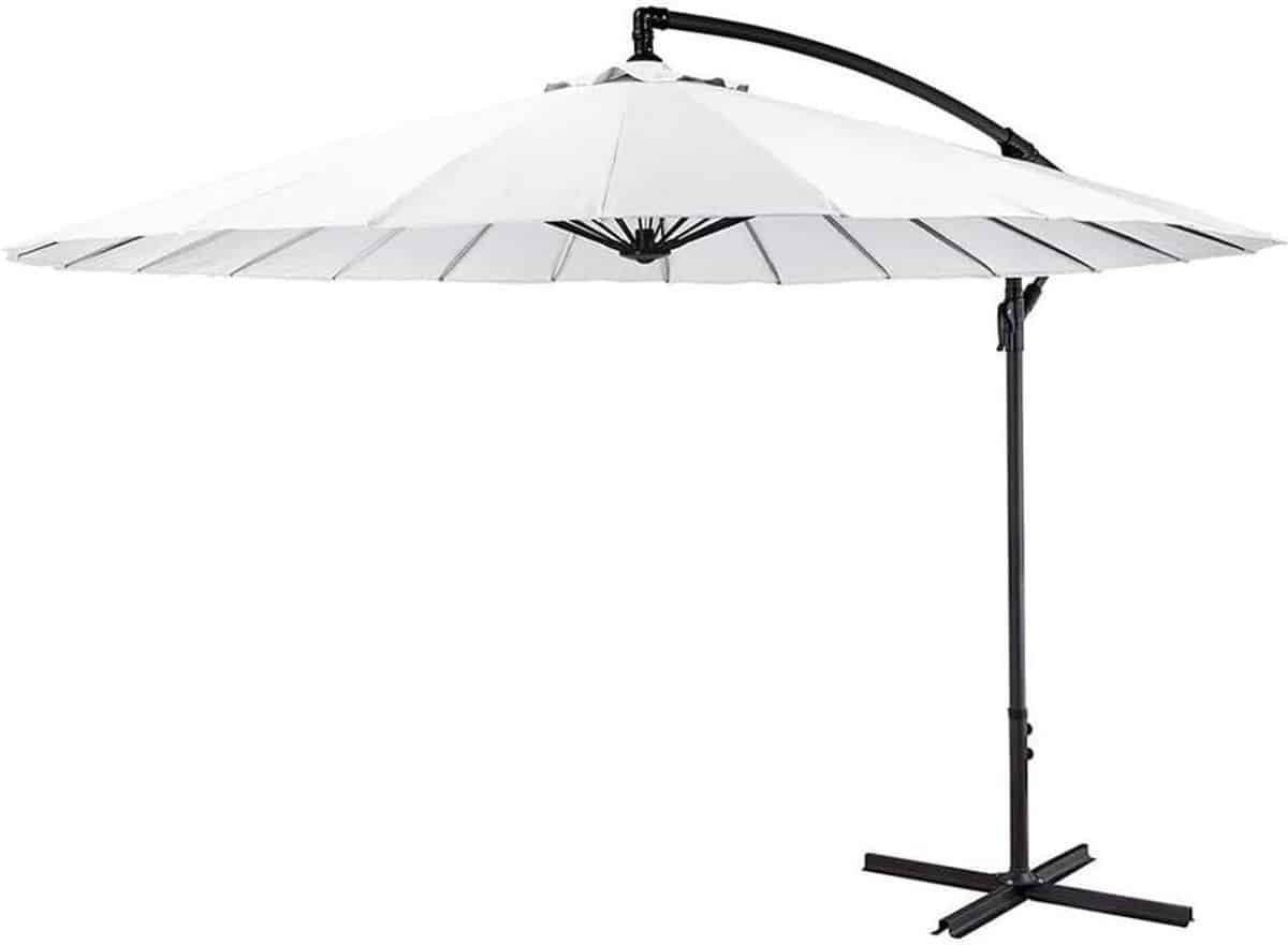 zweefparasol Ø 300 cm wit aluminium