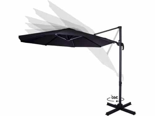 Zweefparasol Ø300cm Antraciet - 360° Draaibaar en Kantelbaar - Inclusief