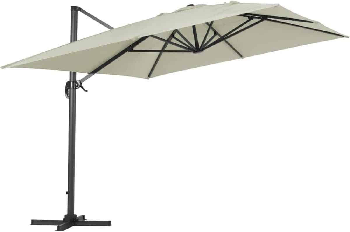 zweefparasol rechthoekig tuinparasol vrijhangend buiten zitten 360