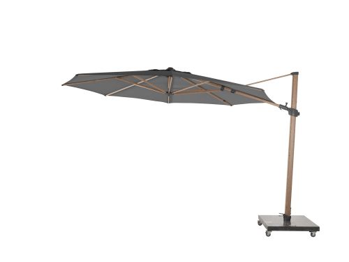 Zweefparasol Siesta Premium 350 cm Antraciet Houtlook Frame 4SO Parasol 4 Seasons Outdoor