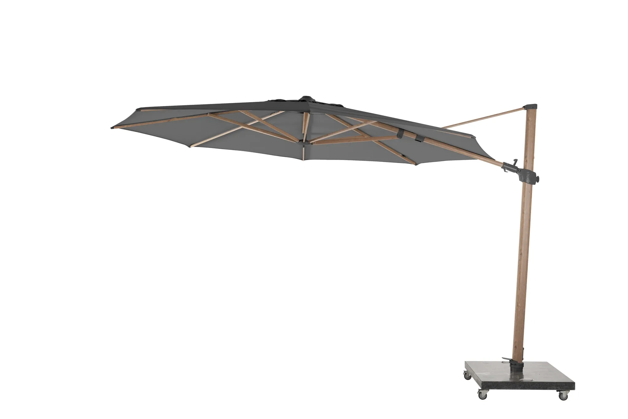 zweefparasol siesta premium 350 cm antraciet houtlook frame 4so parasol 4 seasons outdoor
