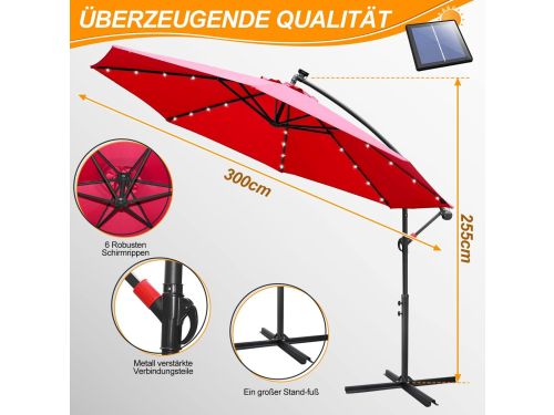 Zweefparasol - Tuinscherm zonwering - Terras beschermen - Traploos verstelbaar