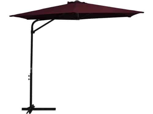 Zwenkbare parasol met stalen stang, rood, 300 x 250 cm